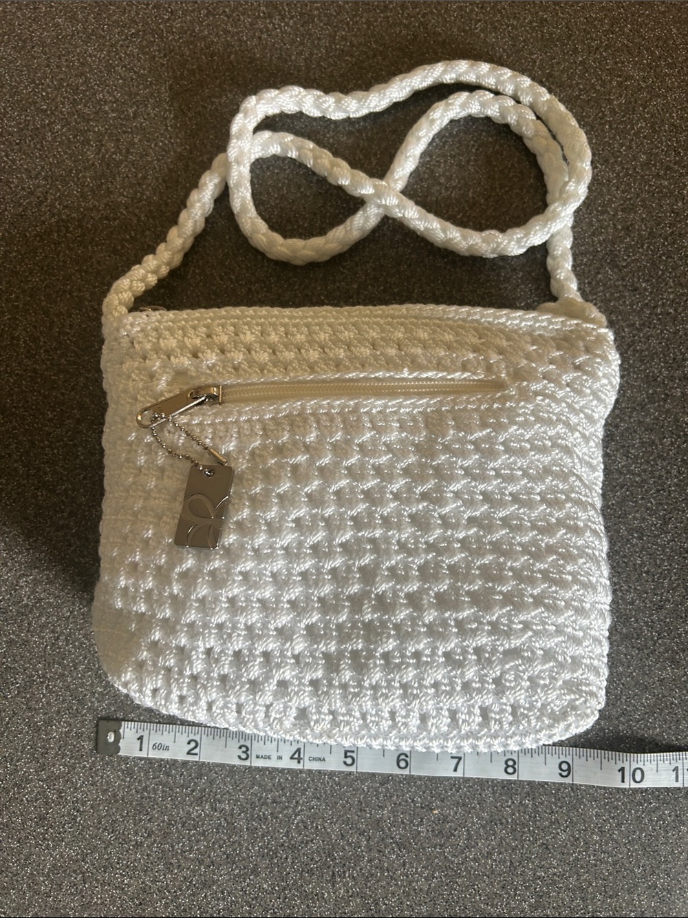 Lina White Woven Crossbody Bag with Braided Strap. Like new.